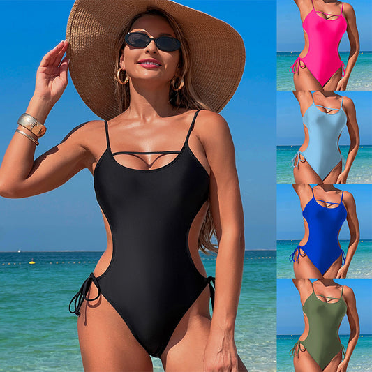 European and American sexy swimsuit women's high-end backless swimsuit one-piece swimsuit