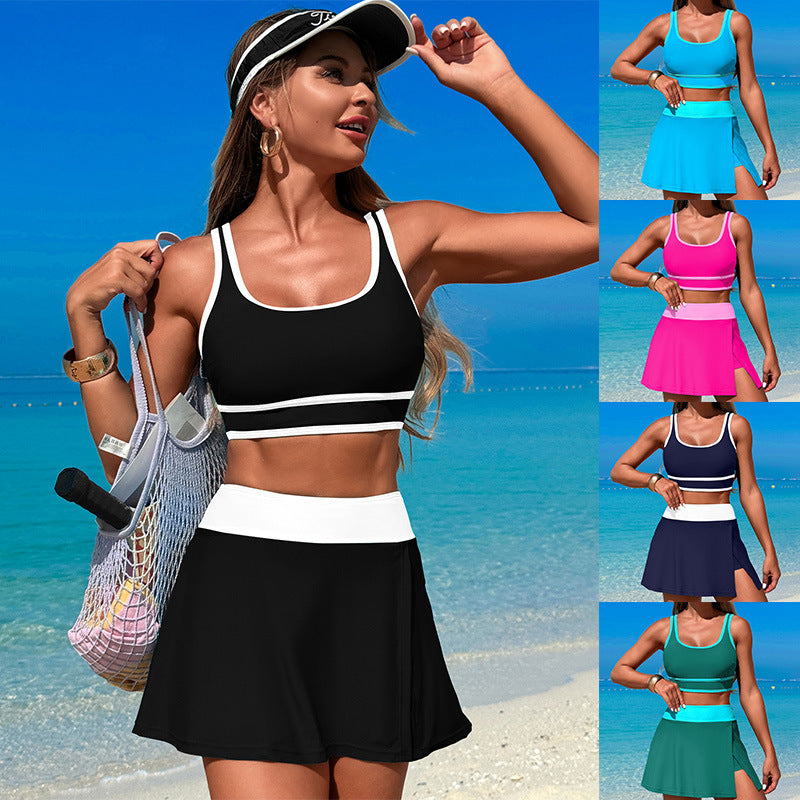 Quick-drying new bikini hot spring women's beach sports skirt swimsuit