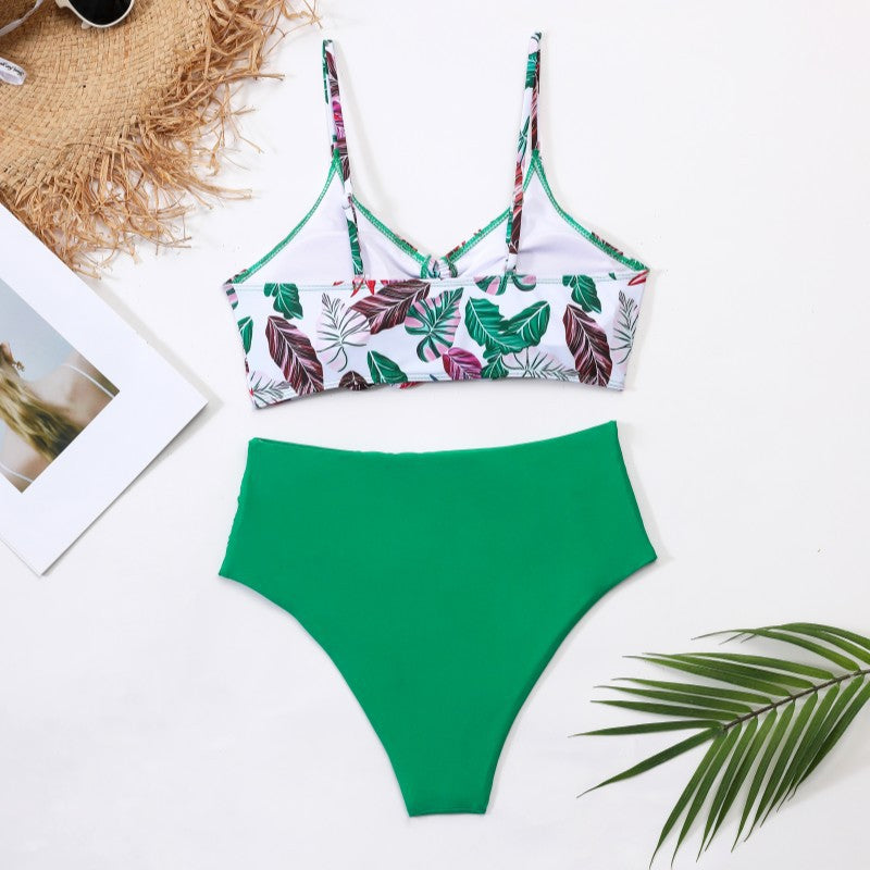 European and American hot-selling tropical print drawstring bikini PL003