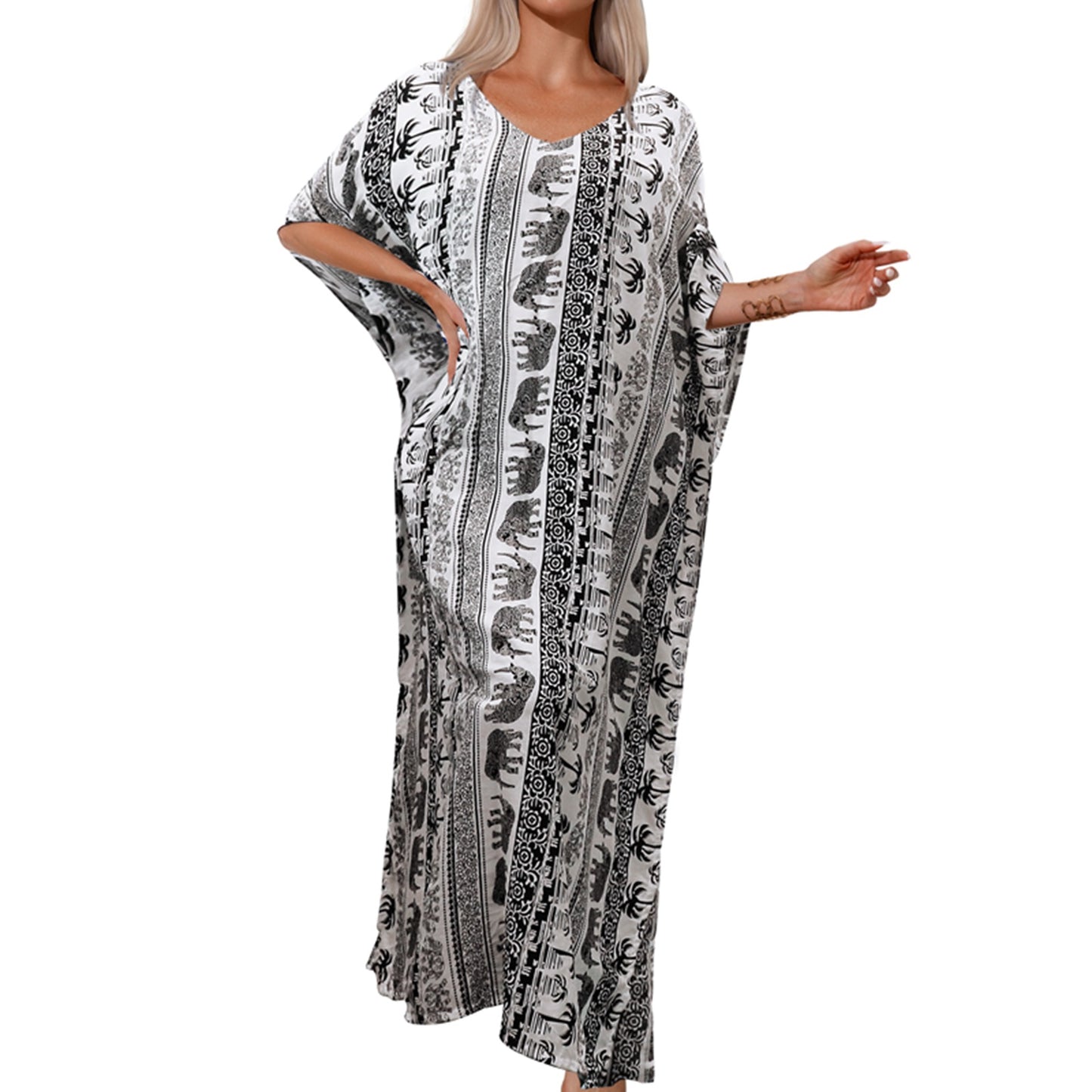 Women's sun protection swimsuit beach cover-up rayon holiday dress